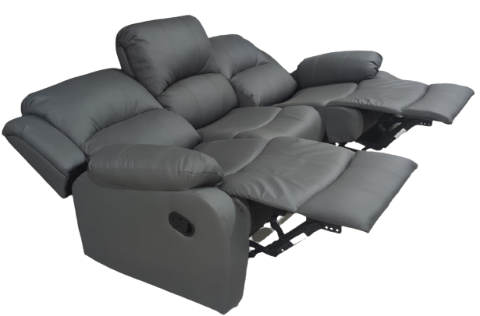 ContiMarket. Sofá reclinable de 3 cuerpos color gris humo