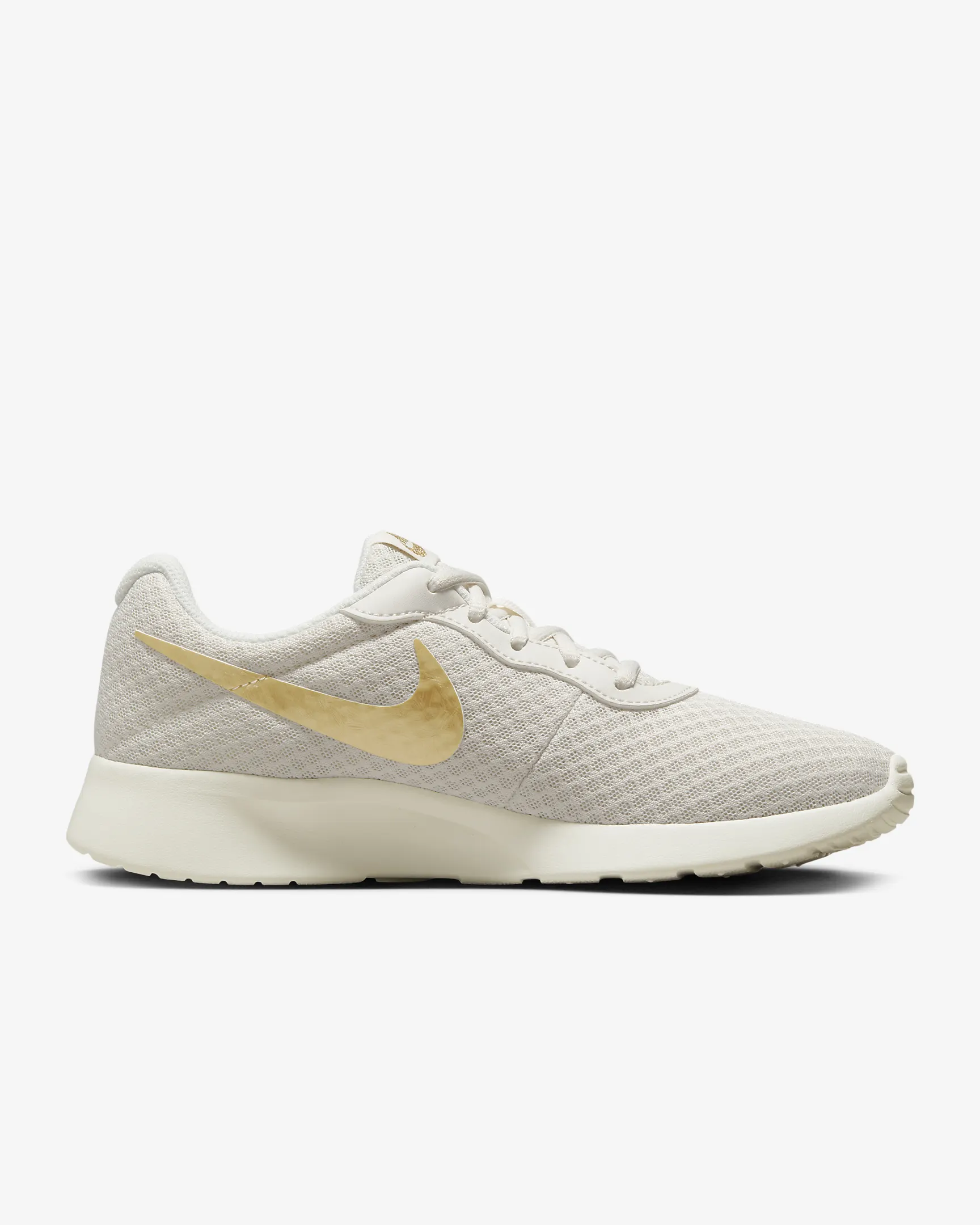 Nike tanjun white and gold online